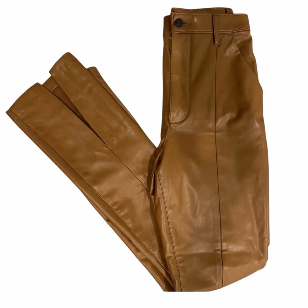 Abercrombie & Fitch Ultra High Rise Faux Leather Pants Women’s 27/4 Caramel